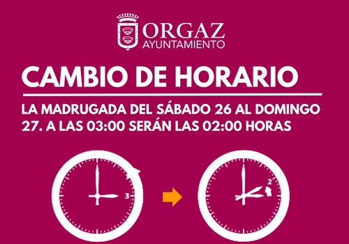 ¡ATENCIÓN CAMBIO DE HORA!