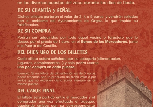 BILLETES MEDIEVALES LIV FIESTA DE PRIMAVERA 