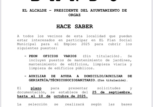 PLAN SOCIAL MUNICIPAL DE EMPLEO 2025