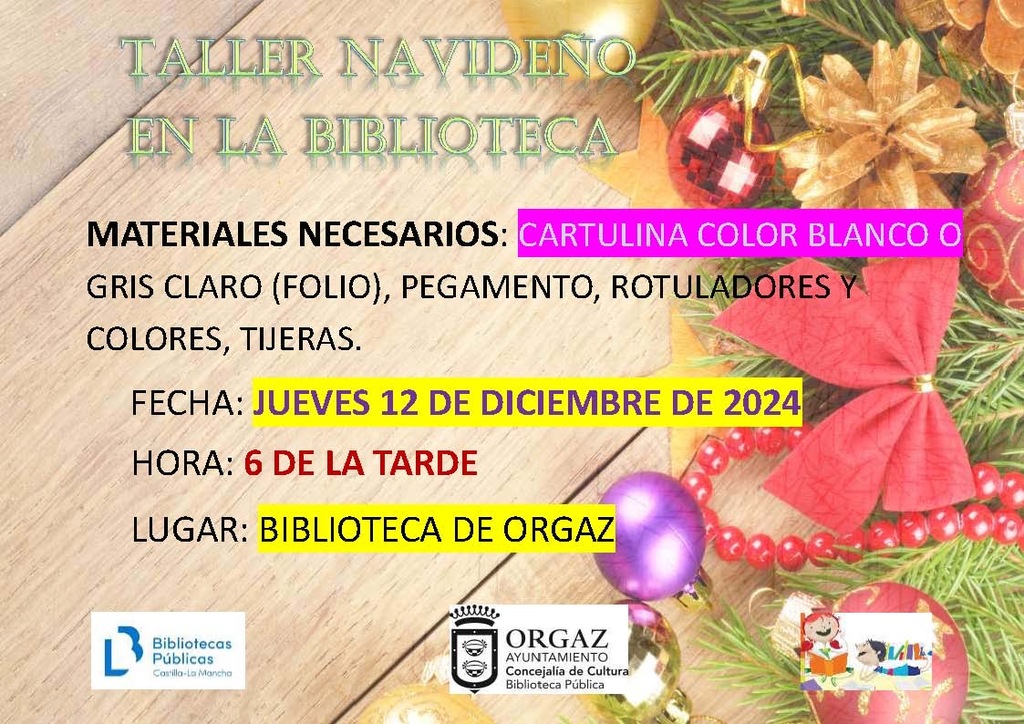 TALLER NAVIDEÑO EN LA BIBLIOTECA