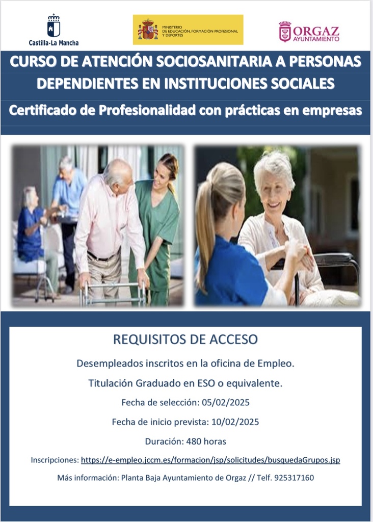 CURSO GRATUITO DE ATENCIÓN SOCIOSANITARIA