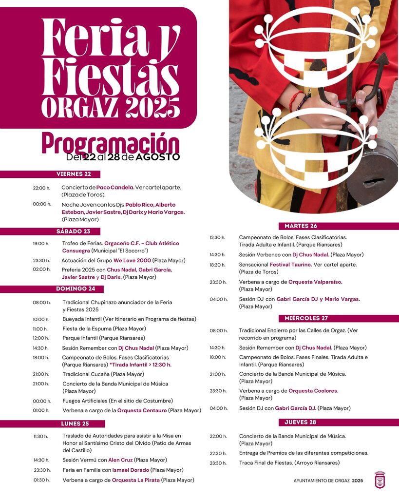 PROGRAMACIÓN FERIA Y FIESTAS 2025