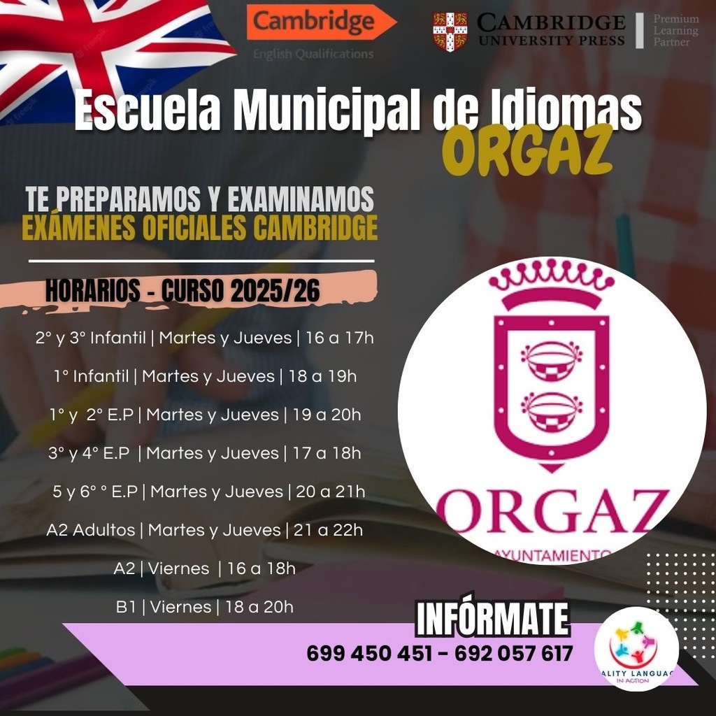 HORARIOS ESCUELA IDIOMAS