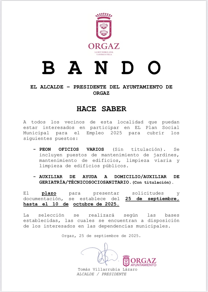 PLAN SOCIAL MUNICIPAL DE EMPLEO 2025