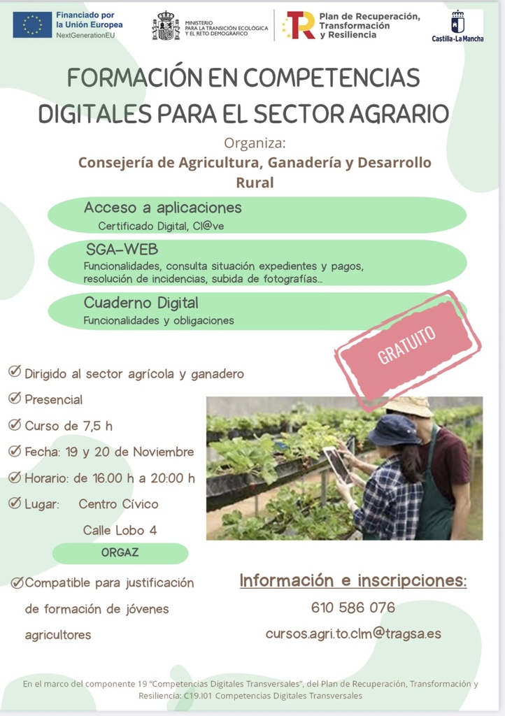 FORMACIÓN COMPETENCIAS DIGITALES SECTOR AGRARIO