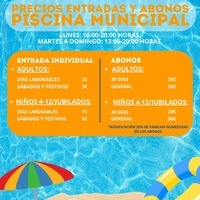 HORARIOS Y TARIFAS PISCINA MUNICIPAL 