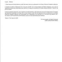 LIMITACIONES TEMPORALES POR RIESGO DE INCENDIOS